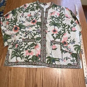 Vintage TUDOR COURT Women’s L Jacket Blazer Asian Mandarin Collar Pockets